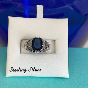 Sterling Silver with Blue Stone